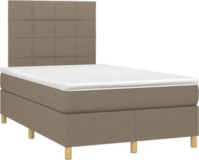 vidaXL Κρεβάτι Boxspring με Στρώμα Taupe 120x200 εκ. Υφασμάτινο