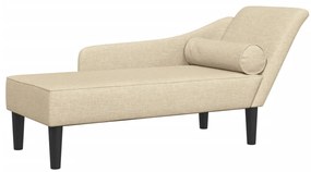 vidaXL Ανάκλιντρο Κρεμ Υφασμάτινο με Μαξιλάρια