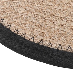 vidaXL Σουπλά Γιούτας 4 pcs Φυσικό και Μαύρο Ø 30 cm 100% Γιούτα Τόσσα