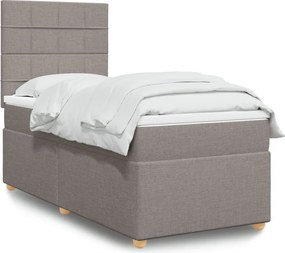 vidaXL Κρεβάτι Boxspring με Στρώμα Taupe 80x200 εκ. Υφασμάτινο