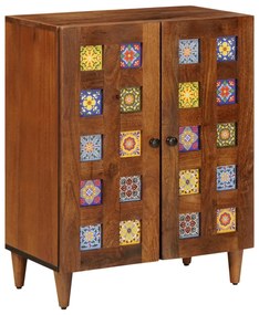 vidaXL Πλαϊνό γραφείο 3 pcs Καρυδιά Στερεό ξύλο μάνγκο