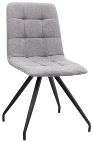 Καρέκλα τραπεζαρίας Bianca Megapap μπεζ ύφασμα - μεταλλικό μαύρο πόδι 43x56x84εκ.