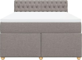vidaXL Κρεβάτι Boxspring με Στρώμα Taupe 140x200 εκ. Υφασμάτινο