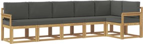 vidaXL Σειρά Καναπέ Εξωτερικού 6 pcs Άσπρο και Ανθρακί Πολυεστέρας