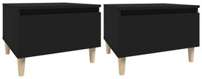 vidaXL Βοηθητικά Τραπέζια 2 τεμ. Μαύρα 50x46x35 εκ. Επεξεργασμένο Ξύλο