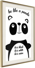 Αφίσα - Tolerant Panda - 30x45 - Χρυσό - Με πασπαρτού