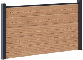 vidaXL Σετ Φράχτη 180 x 105 εκ. WPC και Αλουμίνιο Καφέ