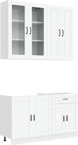 vidaXL Μονάδα κουζίνας PORTO 4 pcs Λευκό Επεξεργασμένο Ξύλο