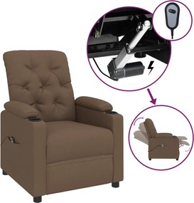 vidaXL Πολυθρόνα Ανακλινόμενη Ηλεκτρική Καφέ Υφασμάτινη