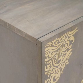 vidaXL Πλαϊνό γραφείο Γκρι και Χρυσό 60 x 33 x 75 cm Μασίφ ξύλο μάνγκο