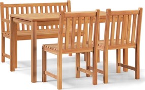 vidaXL Σετ Τραπεζαρίας Κήπου 4 Τεμαχίων από Μασίφ Ξύλο Teak