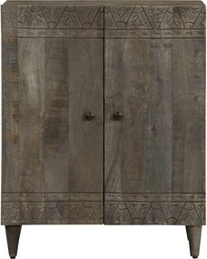 vidaXL Sideboard ανοιχτό γκρι 60x33,5x75 cm μασίφ ξύλο Mango