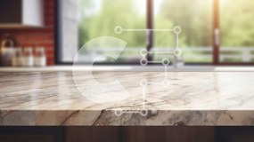 Intra Συλλεκτικό Ξύλινο Παζλ Plywood  4mm - Μαρμάρινος πάγκος κουζίνας με σκεύη Σε Ξύλινο Κουτί - Διαστάσεις Puzzle: 10x10 cm – 25 κομμάτια