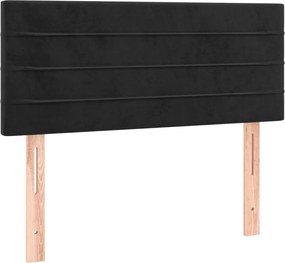 vidaXL Κρεβάτι Boxspring με Στρώμα Μαύρο 100x200 εκ. Βελούδινο