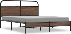 vidaXL Πλαίσιο Κρεβατιού Χωρ. Στρώμα Καφέ Δρυς 150x200εκ. Επ. Ξύλο