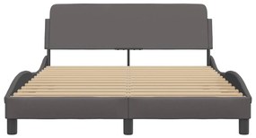 vidaXL Πλαίσιο Κρεβατιού με Κεφαλάρι Γκρι 140x200 εκ. Συνθετικό Δέρμα