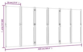 Διαχωριστικό Δωματίου με 6 Πάνελ Taupe 420 x 180 εκ. - Μπεζ-Γκρι