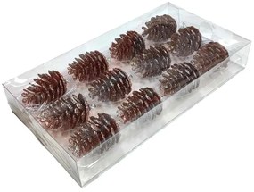 Σετ Χριστουγεννιάτικα Κουκουνάρια με Σκοινί για το Δέντρο 12τμχ - Christmas Pine Cones for Tree 12pcs