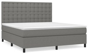 ΚΡΕΒΑΤΙ BOXSPRING ΜΕ ΣΤΡΩΜΑ ΣΚΟΥΡΟ ΓΚΡΙ 180X200 ΕΚ ΥΦΑΣΜΑΤΙΝ 3142114