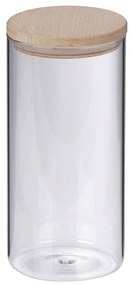 Δοχείο Αποθήκευσης Amelie 11957 Φ10x23cm 1,5Lt Clear-Natural Kela Wood, Glass