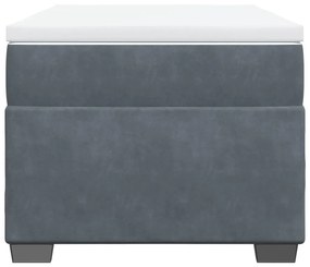 vidaXL Κρεβάτι Boxspring με Στρώμα Σκούρο Γκρι 100x200 εκ. Βελούδινο