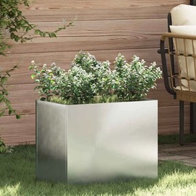 vidaXL Γλάστρα Κήπου Ασημί 50 x 32 x 40 εκ. Γαλβανισμένος χάλυβας