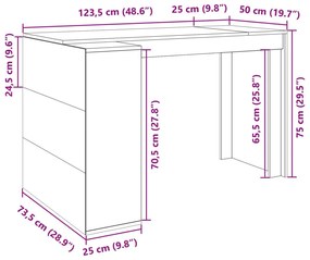 Γραφείο Μαύρο 123,5x73,5x75 εκ. από Επεξεργασμένο Ξύλο - Μαύρο