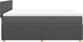 vidaXL Κρεβάτι Boxspring με Στρώμα Σκούρο Γκρι 140x200 εκ Υφασμάτινο