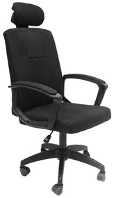 OFFICE CHAIR NIMBLE  BLACK FABRIC-BLACK NYLON FRAME AND BASE 51x61x130Hcm.