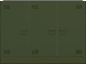 vidaXL Ντουλάπι Πράσινο Λαδί 99x39x73 εκ. από Ατσάλι