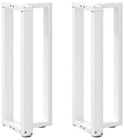 vidaXL Πόδια Κονσόλας σε Σχήμα Τ, 2 τεμ. Λευκά 38x25x(72-73) εκ. Ατσάλι