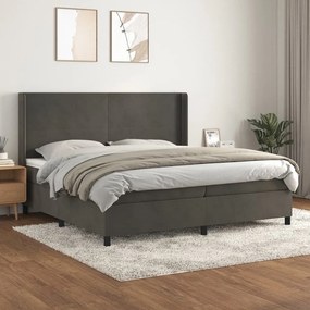 ΚΡΕΒΑΤΙ BOXSPRING ΜΕ ΣΤΡΩΜΑ ΣΚΟΥΡΟ ΓΚΡΙ 200X200 ΕΚ. ΒΕΛΟΥΔΙΝΟ 3132580