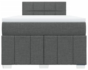 Κρεβάτι Boxspring με Στρώμα Σκούρο Γκρι 120x190 εκ Υφασμάτινο - Γκρι