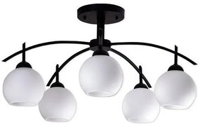 Φωτιστικό Οροφής Μαύρο με Λευκό Γυαλί Φ63 GloboStar LUNA 01088-1088-Μαύρο-Λευκό 1088