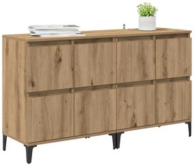 vidaXL Παραδοσιακά Πλευρικά Έπιπλα 2 pcs Artisan Oak 60 x 35 x 70 cm