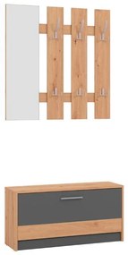 Hallway Stand Rimini Artisan Oak - Grey Graphite 91.5x28x202 cm