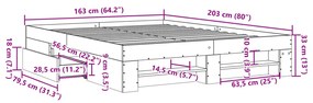 ΠΛΑΙΣΙΟ ΚΡΕΒΑΤΙΟΥ ΓΚΡΙ SONOMA 160X200 ΕΚ. ΕΠΕΞΕΡΓΑΣΜΕΝΟ ΞΥΛΟ 3295462