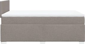 vidaXL Κρεβάτι Boxspring με Στρώμα Taupe 120x200 εκ. Υφασμάτινο