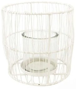 Κηροπήγιο Μεταλλικό Συρμάτινο 012.862134045 16x16cm White Metal