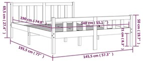 ΠΛΑΙΣΙΟ ΚΡΕΒΑΤΙΟΥ ΚΑΦΕ ΜΕΛΙ 140 X 190 ΕΚ. ΑΠΟ ΜΑΣΙΦ ΞΥΛΟ 810662