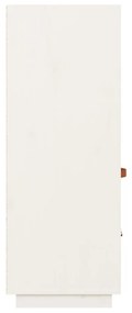 Ντουλάπι Ψηλό Λευκό 67 x 40 x 108,5 εκ. από Μασίφ Ξύλο Πεύκου - Λευκό