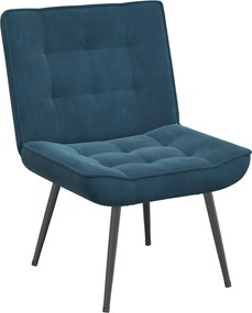 vidaXL Πολυθρόνα Relax Μπλε Βελούδινη με Σκαμπό