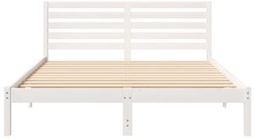 vidaXL Σκελετός Κρεβατιού Λευκό 140 x 200 cm Συμπαγές ξύλο πεύκου