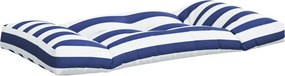 vidaXL Μαξιλάρια Παλέτας 2 τεμ. Μπλε &amp; Λευκά Ριγέ από Ύφασμα Oxford