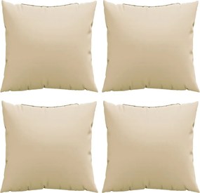 vidaXL Μαξιλάρια Καναπέ 4 τεμ. Μπεζ 60x60 εκ. Υφασμάτινα