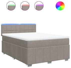 Κρεβάτι Boxspring με Στρώμα Taupe 140x190 εκ. Υφασμάτινο 3289367