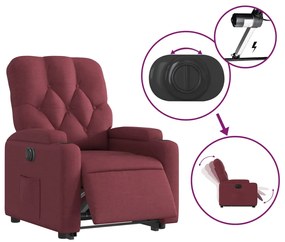 vidaXL Πολυθρόνα Ηλεκτρική Ανακλ. Μπορντό Υφασμάτινη