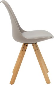 Καρέκλα Caron PP γκρι-φυσικό πόδι 48x55x80 εκ.