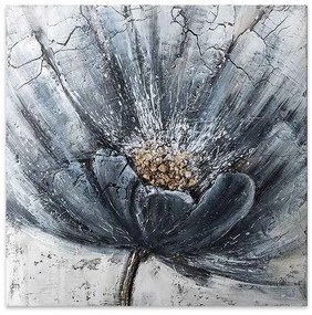 Πίνακας σε καμβά &quot;Blue Flower&quot; Megapap ψηφιακής εκτύπωσης 100x100x3εκ.