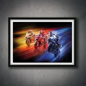 Πόστερ &amp; Κάδρο MotoGp GP024 30x40cm Μαύρο Ξύλινο Κάδρο (με πόστερ)